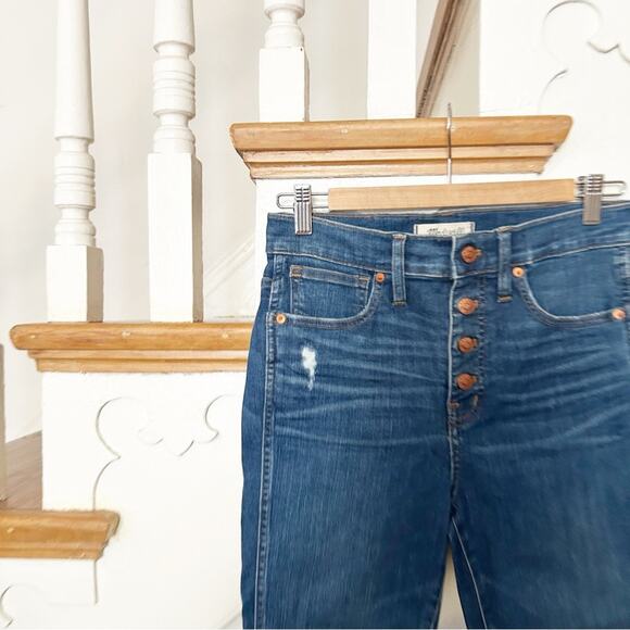 Madewell 10" High Rise Skinny Jeans Hanna Wash Stretch Denim Button Fly Size 27 - Picture 3 of 9
